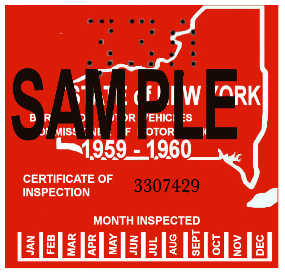 Modal Additional Images for 1959-60 New York Inspection Sticker